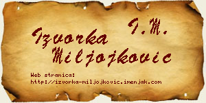 Izvorka Miljojković vizit kartica